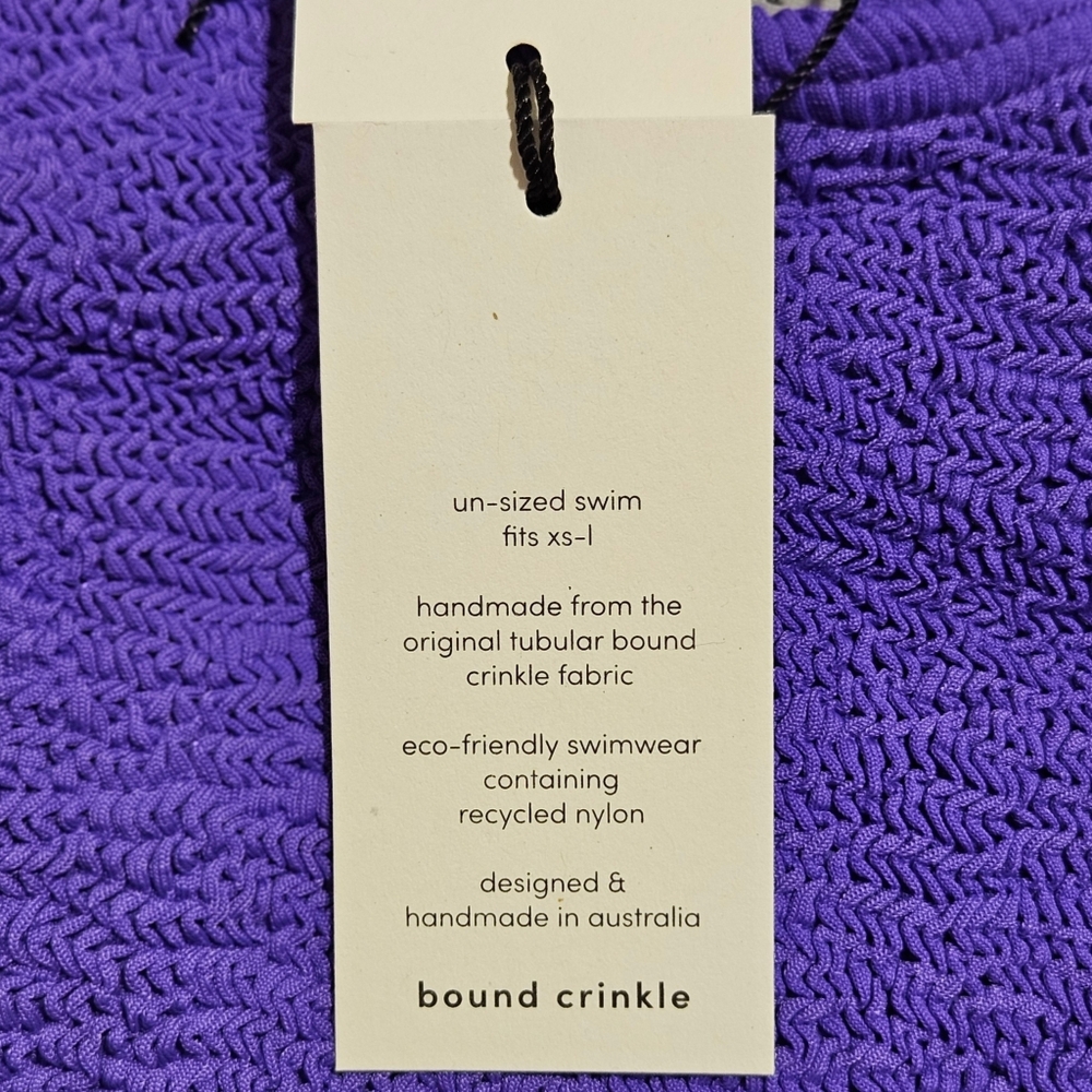 BOND-EYE Mara Swimsuit One Piece ONE SIZE Acid Purple Bound Crinkle NWT 💜 - Picture 5 of 5